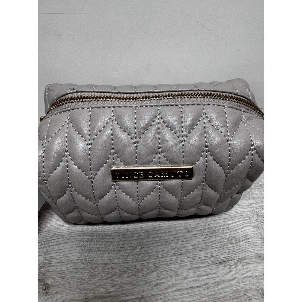 Gray Vince Camuto Quilted Cosmetic Bag NWT